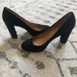 JCrew Black block heel pumps